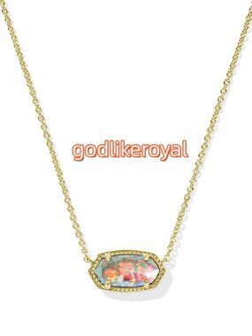 Elisa Gold Pendant Necklace in Dichroic Glass